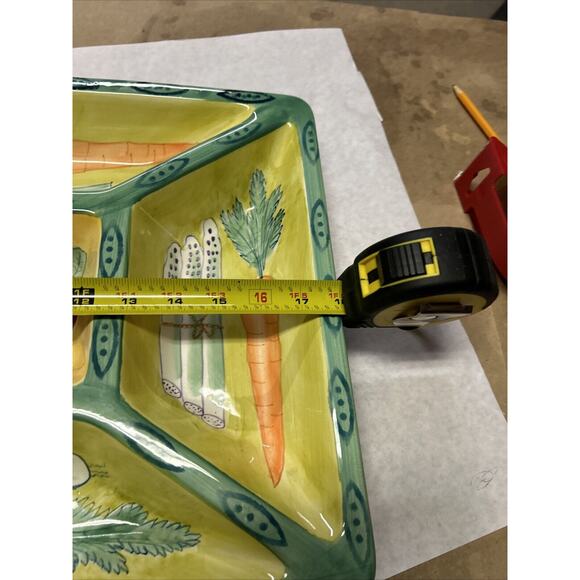 Clay Art Divided Garden Harvest Hand Painted 1998 Vintage In Mint Condition - Picture 8 of 10